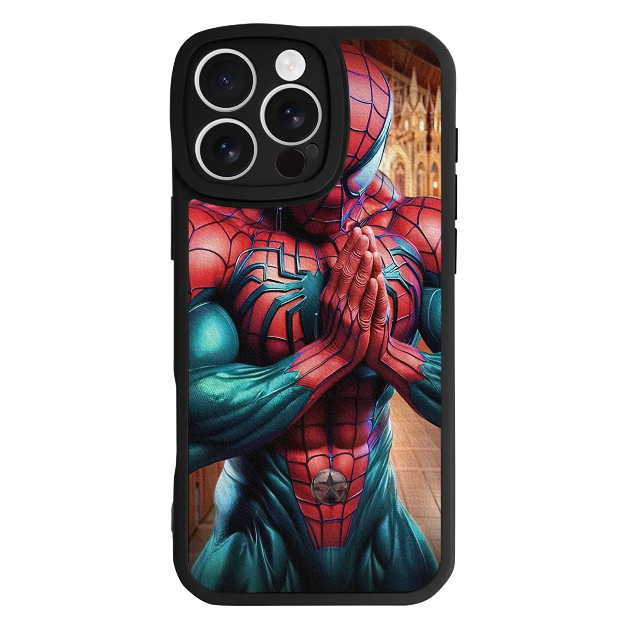 Spider Man スパイダーマン 【iPhone 16シリーズ対応】シリコンスマホケース（レザー調） 材質：シリコン